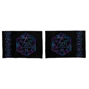 Funda De Cojín RPG Dice Nebula Fantasy Retro Tabletop PnP Gamer