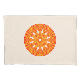 Funda De Cojín Rueda roja de Dharma (arte budista)