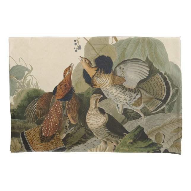 Funda De Cojín Ruffed Grouse Audubon Game Bird (Anverso)