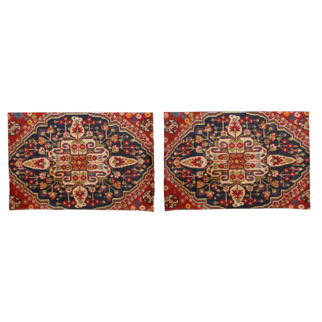 Funda De Cojín Rug kilim turca antigua roja persa (Anverso - Set)