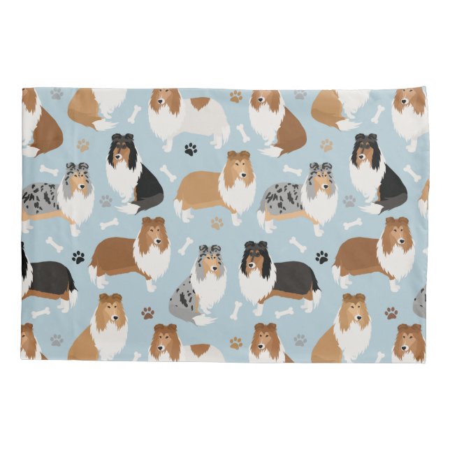 Funda De Cojín Rugosas hojas de collie y huesos (Reverso)