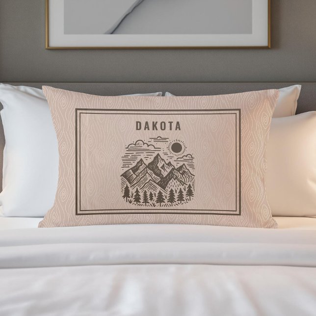 Funda De Cojín Rustic Modern Mountain Custom (Custom Modern Mountain Pillow Case with Modern Wood Background)