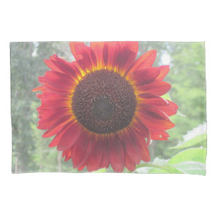 Funda De Cojín Rusty Red Sunflower