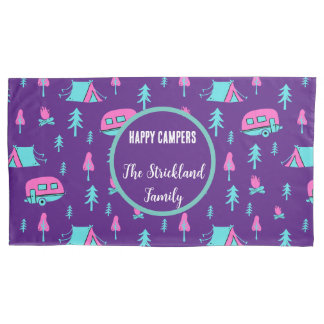 Funda De Cojín RV personalizado y camping feliz de los campistas