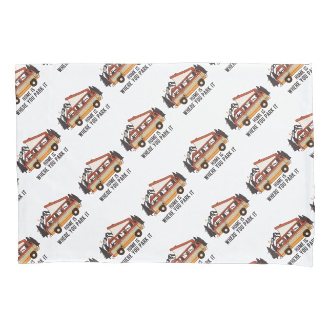 Funda De Cojín RV Trailer de carpas "Hogar es donde lo estacionas (Anverso)