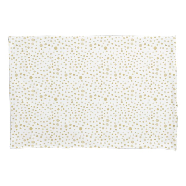 Funda De Cojín Saffron Confetti Acuarela Dots Pillowcase (Anverso)