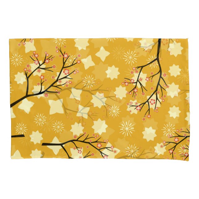 Funda De Cojín Sakura Elegance: Patrón floral chino. (Anverso)