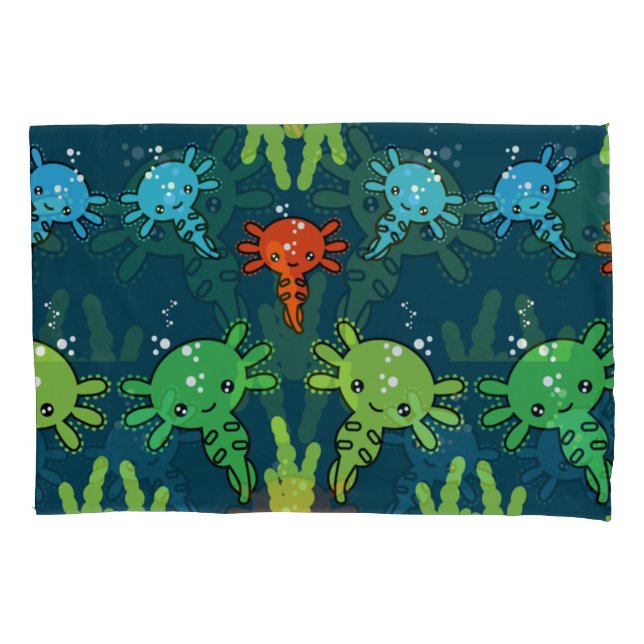 Funda De Cojín Salamander Axotl exótico (Anverso)