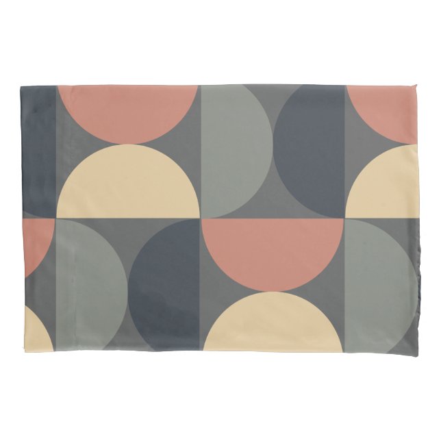 Funda De Cojín Salmón de carbón de medio siglo moderno (Anverso)