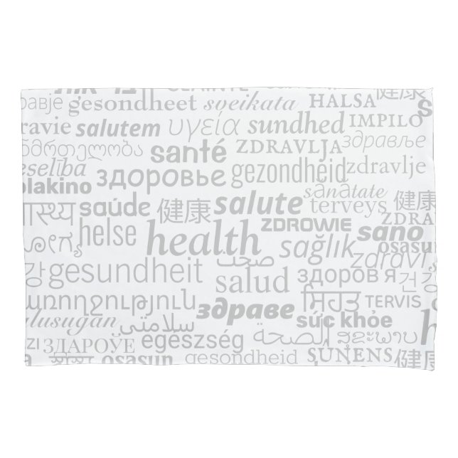 Funda De Cojín Salud - Internacional de varios idiomas - Sé salud (Anverso)