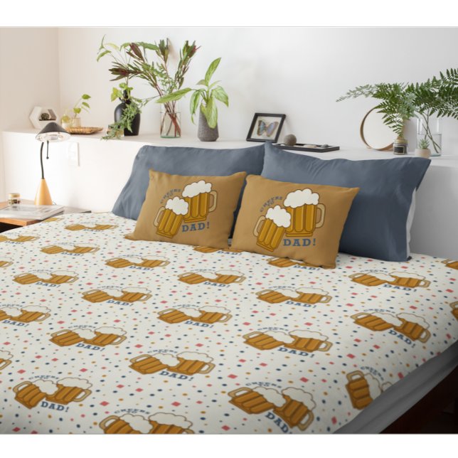 Funda De Cojín Saludos al patrón de tazas de cerveza de papá (Subido por el creador)