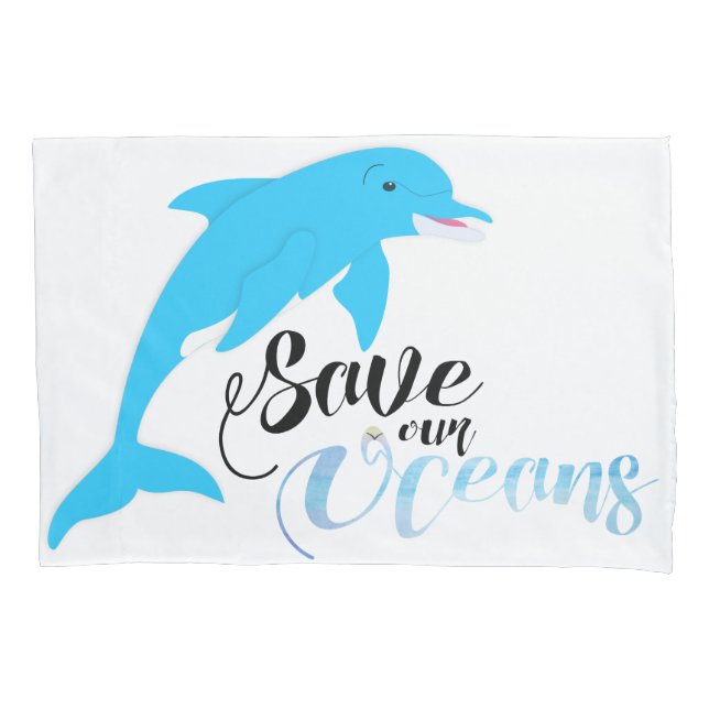 Funda De Cojín Salvemos nuestros océanos (Anverso)
