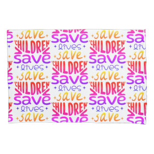 Funda De Cojín Salven niños, salven vidas