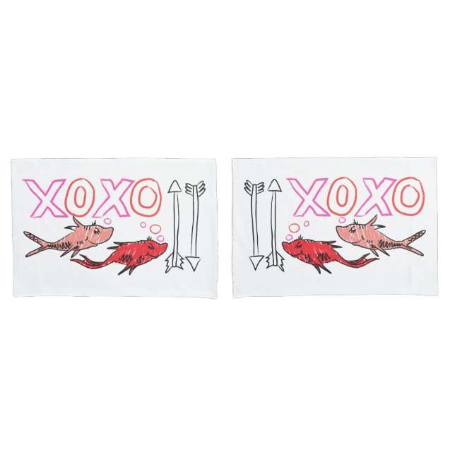 Funda De Cojín San Valentín de Dr. Seuss | Diseño XOXO (Anverso - Set)