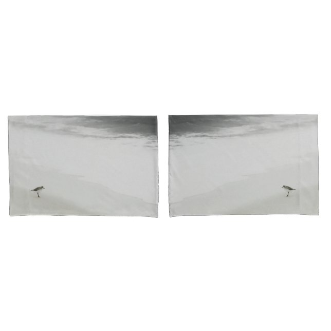 Funda De Cojín Sandpiper costero en la playa (Anverso - Set)