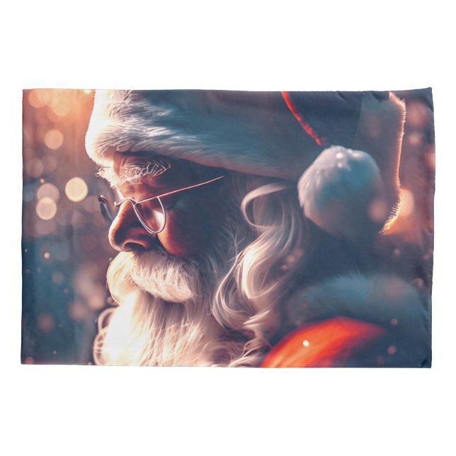 Funda De Cojín Santa Claus Feliz Navidad (Reverso)