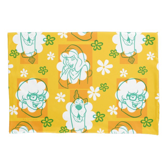 Funda De Cojín Scooby-Doo | Patrón floral de caracteres (Anverso)