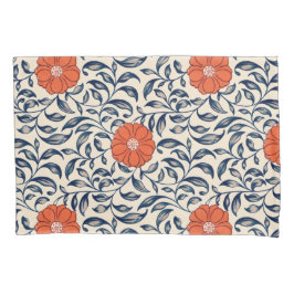 Funda De Cojín Seamless floral pattern with vibrant orange flower