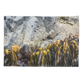 Funda De Cojín Sello De Piel Joven En La Roca