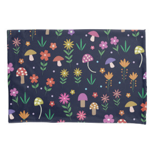 Funda De Cojín Setas de Seta con Flores Caprichosas 