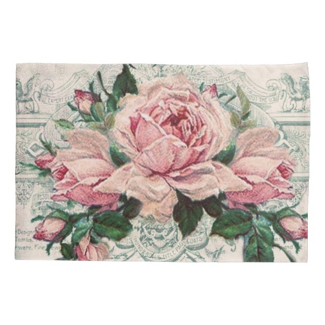 Funda De Cojín shabby chic, desoupage, victoriano, moda francesa, (Reverso)