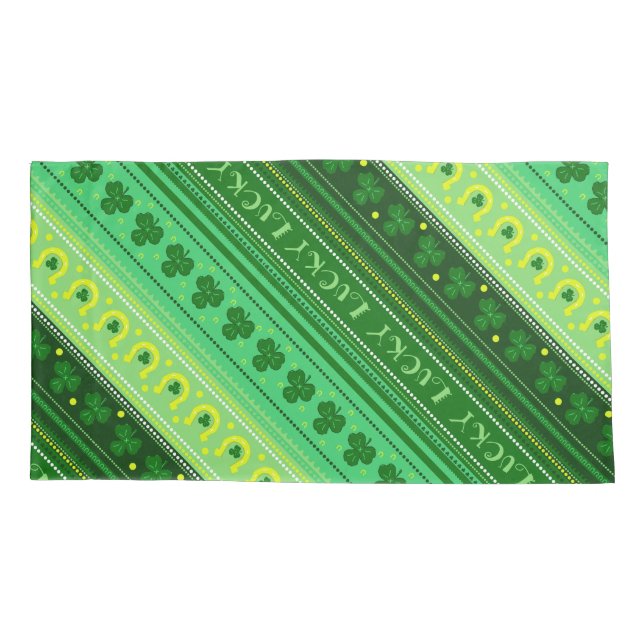 Funda De Cojín Shamrock verde afortunado | Día de San Patricio Ir (Reverso)