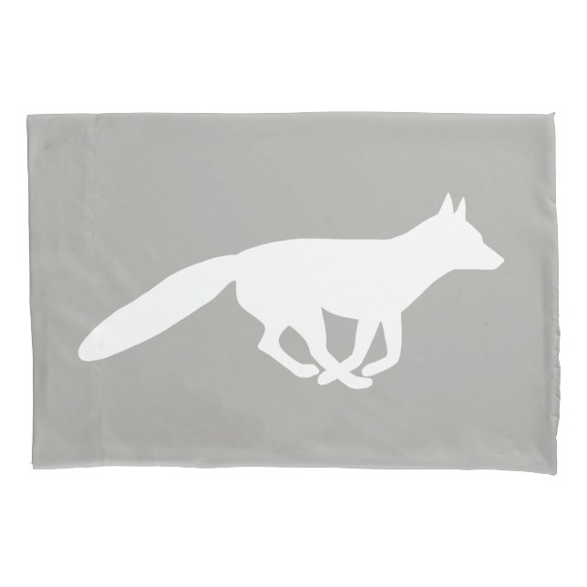 Funda De Cojín Silhouette Fox blanca (Anverso)