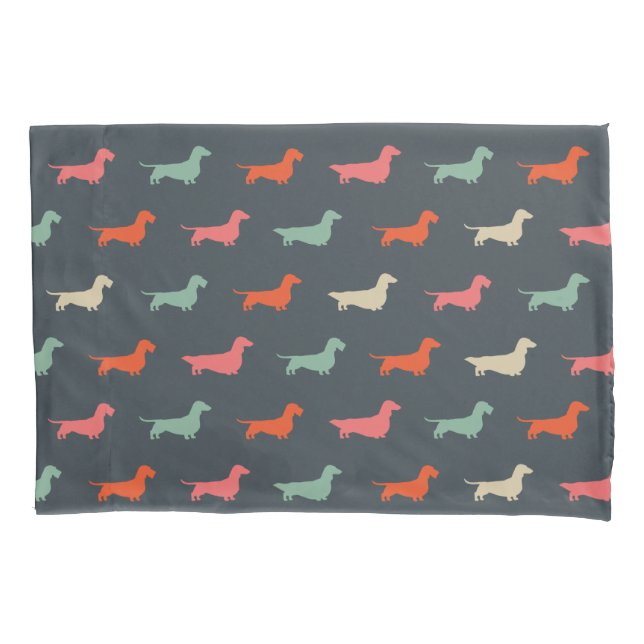 Funda De Cojín Siluetas de Dachshund: Perro viejito de Lover (Anverso)