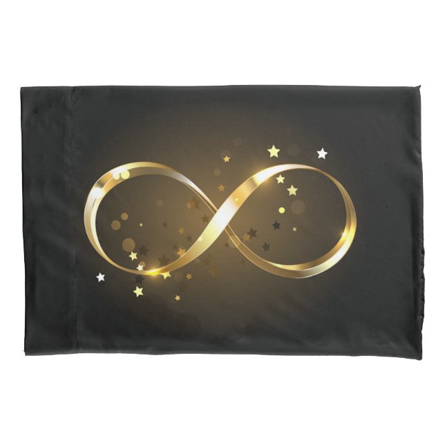 Funda De Cojín Símbolo de infinito dorado (Anverso)