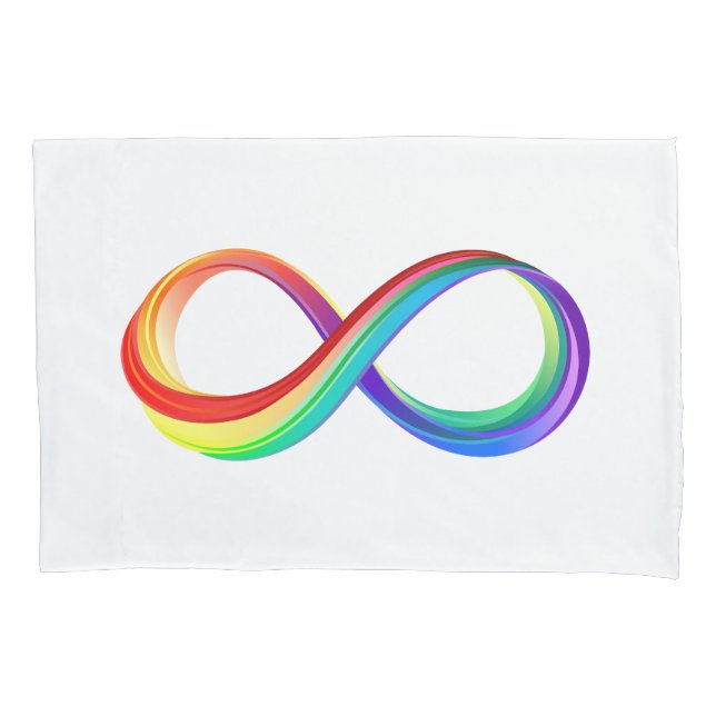 Funda De Cojín Símbolo infinito arcoiris en capas (Anverso)