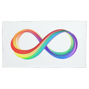 Funda De Cojín Símbolo infinito arcoiris en capas