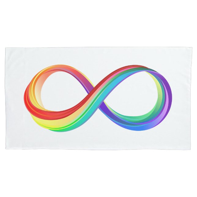 Funda De Cojín Símbolo infinito arcoiris en capas (Anverso)