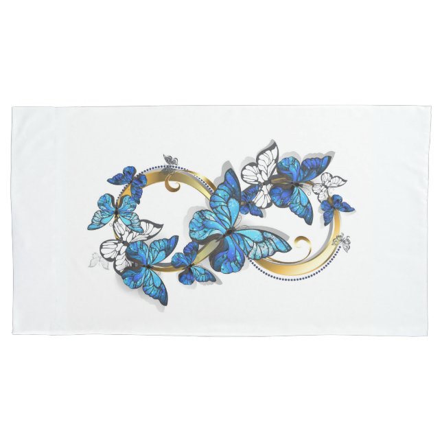Funda De Cojín Símbolo infinito de mariposas Morpho azules (Anverso)