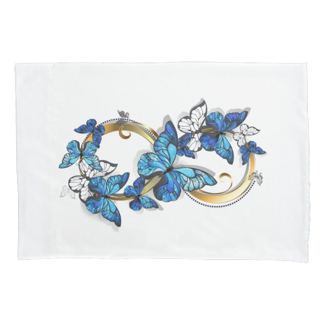 Funda De Cojín Símbolo infinito de mariposas Morpho azules (Anverso-izquierdo)