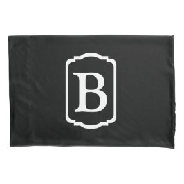 Funda De Cojín Simple Black and White Framed Monogram