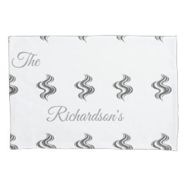 Funda De Cojín Simple Custom Family Name Black & White