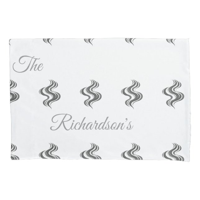 Funda De Cojín Simple Custom Family Name Black & White  (Anverso)