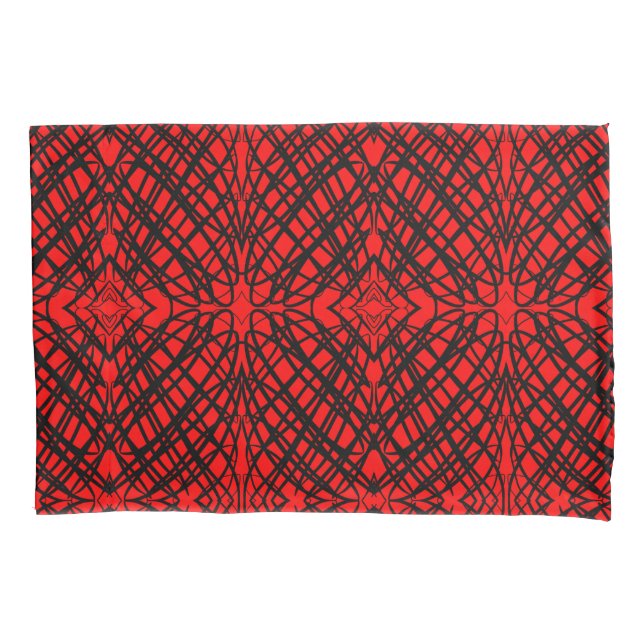 Funda De Cojín Simple Garabato | Baldosas Espejo | Rojo | (Anverso)