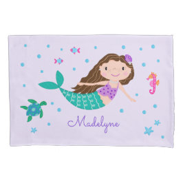 Funda De Cojín Sirena Bajo El Mar Púrpura Personalizada