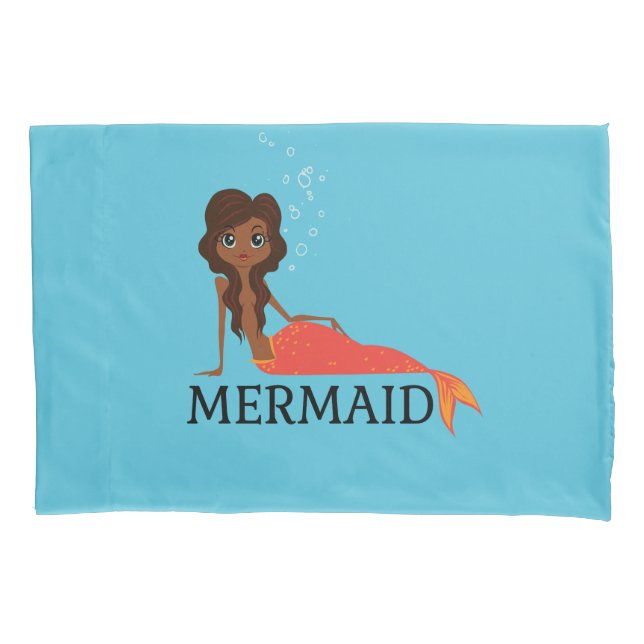 Funda De Cojín Sirena Cuta (Hermosa Chica Negra) (Anverso-izquierdo)