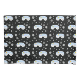 Funda De Cojín Ski Goggles Mountain View Snowflakes Black