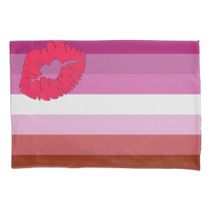 Funda De Cojín SlipperyJoe lápiz labial bandera de orgullo lésbic