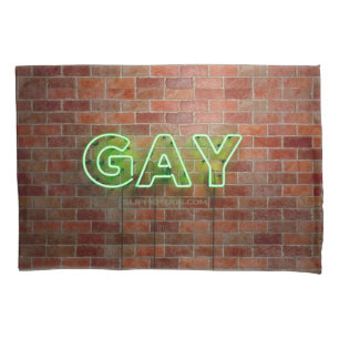 Funda De Cojín SlipperyJoe letrero de neón gay iluminado brillant