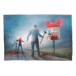 Funda De Cojín SlipperyJoe's feliz Halloween ojos brillantes zomb