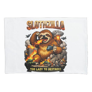 Funda De Cojín Slothzilla Demasiado Perezoso para Destruir, Monst