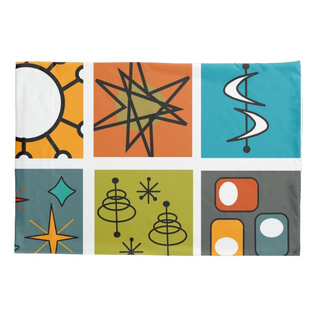 Funda De Cojín Smorgasbord moderno de mediados del siglo (Reverso)