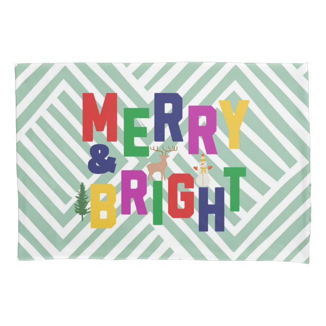 Funda De Cojín Snowman, reno de pino blanco y brillante (Anverso)