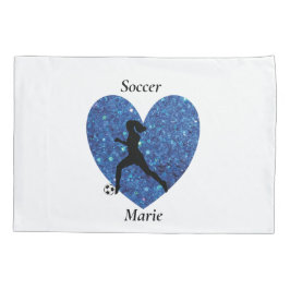 Funda De Cojín  Soccer Girl Heart, Personalized Name soccer Girl