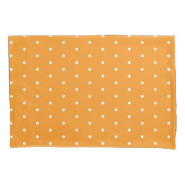Funda De Cojín Solid Orange with White Dots Standard Size