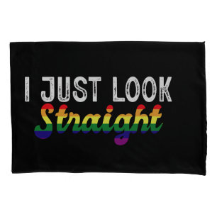 Funda De Cojín Sólo miro directo Mes del Orgullo LGBT Rainbow